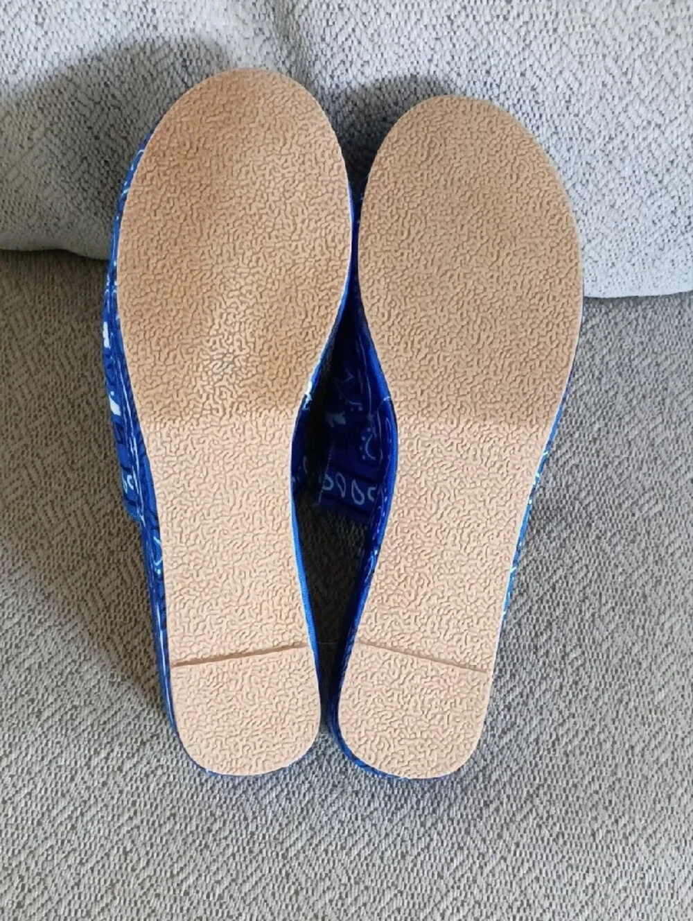 Liliana Blue Paisley Platform Slide Sandals